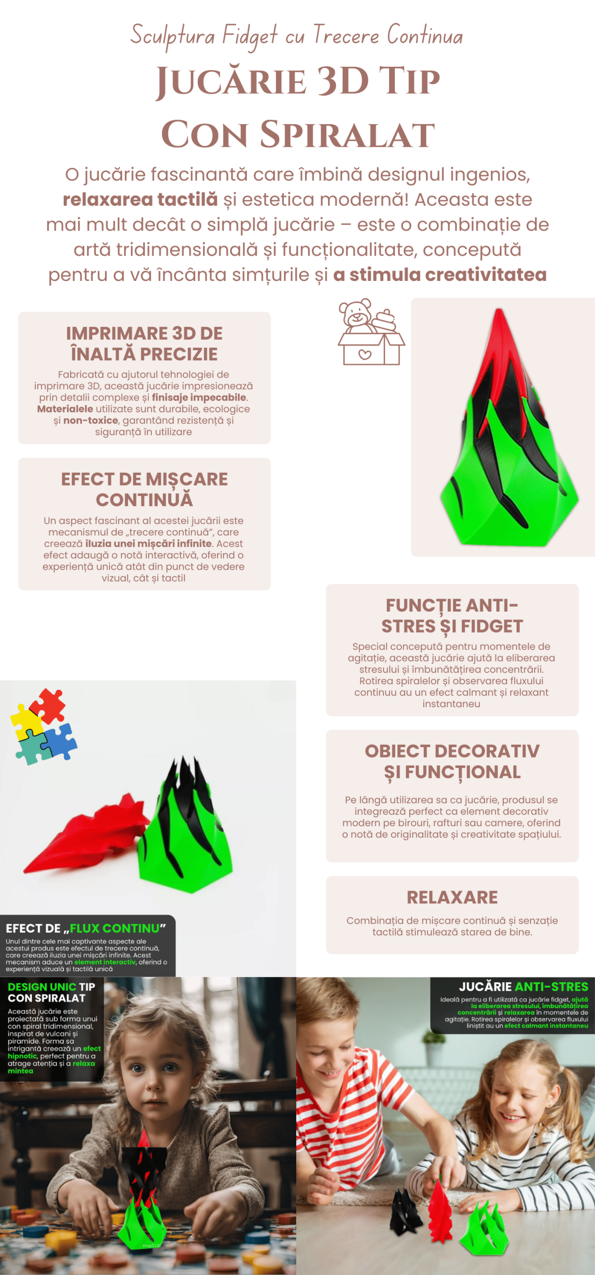 Jucarie 3D Tip Con Spiralat