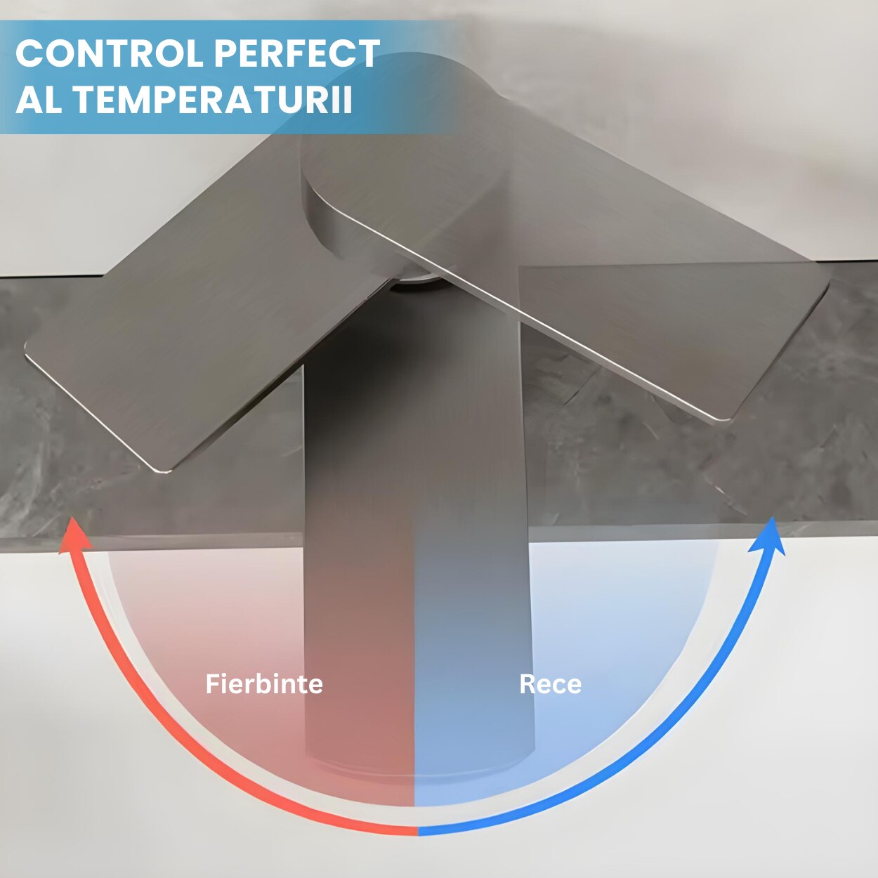 Baterie Baie Monocomanda, Alama Solida, 2 furtune 80cm incluse, Model Universal, Baterie Lavoar cu Jet Apa Silentios, Finisaj Premium Anti Calcar si Zgarieturi, Instalare Usoara, Compatibil Lavoar Blat Chiuveta RV, Economie Apa, Design Modern, Gri periat - imagine 4