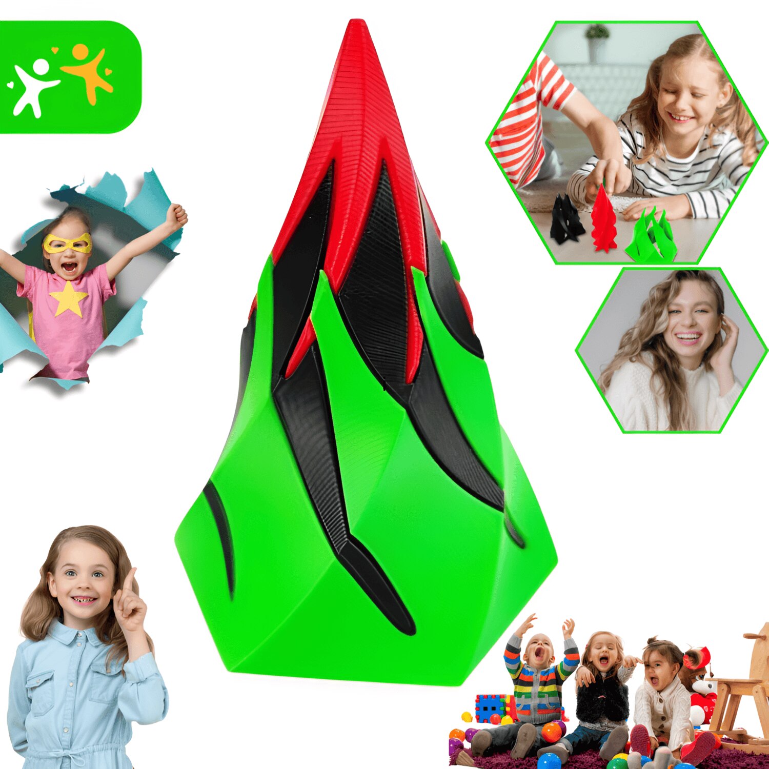 Jucarie 3D Tip Con Spiralat, Full Abundance, Sculptura Fidget Cu Efect De Trecere Continua, Design Interactiv, Material Non-Toxic, Imprimare 3D, Relaxare Tactila, Anti-Stres, Multicolor