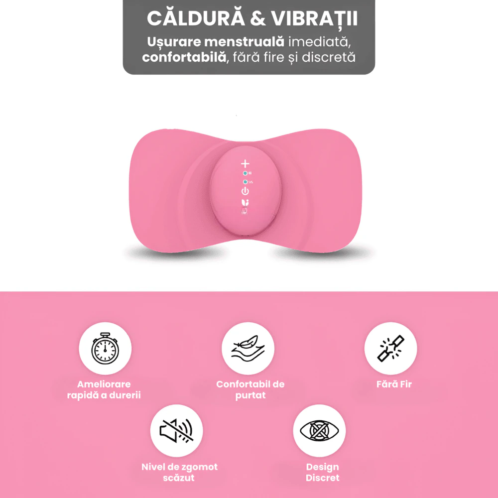 Dispozitiv Ameliorare Dureri Menstruale, Incalzire Electrica si Microcurent EMS pentru Relaxare Rapida, anti dureri menstruatie si ciclu, Ameliorare Spate, Gat, Eficient si Natural, portabil, acumulator, Roz - imagine 7