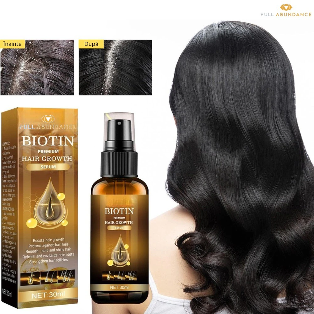 8 bucati Ser Biotina pentru Par, Tratament Crestere Rapida, Intarire Fir, Opreste Caderea Parului, Reparare Varfuri, Scalp Sanatos, Hidrateaza Par Fragil, Fara Reziduuri Grase, Ser Anticadere Natural, Par Des, Lucios - imagine 4