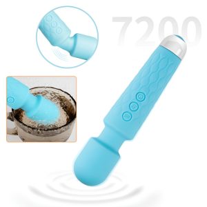 Vibrator Bagheta Masaj Femei Clitoris, 20 Modele, 8 Viteze, Motor Puternic, Silicon Moale, Prietenos cu Pielea, Rezistent Apa IPX6, Compact, Ergonomic, Reincarcabil USB, Discret, Silention, Material Hipoalergenic, Bleumarin