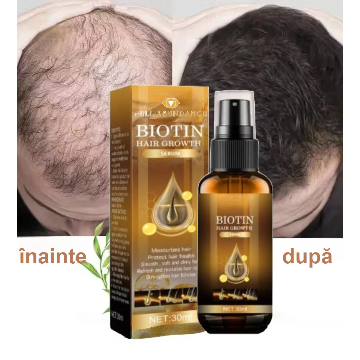 8 bucati Ser Biotina pentru Par, Tratament Crestere Rapida, Intarire Fir, Opreste Caderea Parului, Reparare Varfuri, Scalp Sanatos, Hidrateaza Par Fragil, Fara Reziduuri Grase, Ser Anticadere Natural, Par Des, Lucios - imagine 2