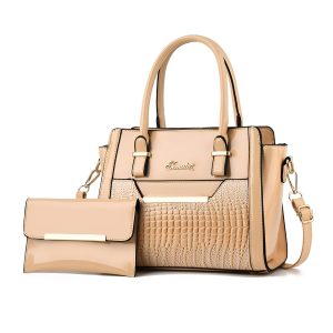 Geanta cu Poseta, Piele Sintetica Premium, Design Elegant, Durabilitate Superiora, 26x21cm, Bej